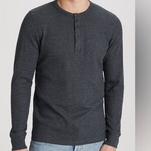 RHONE Men's Charcoal Long Sleeve Henley